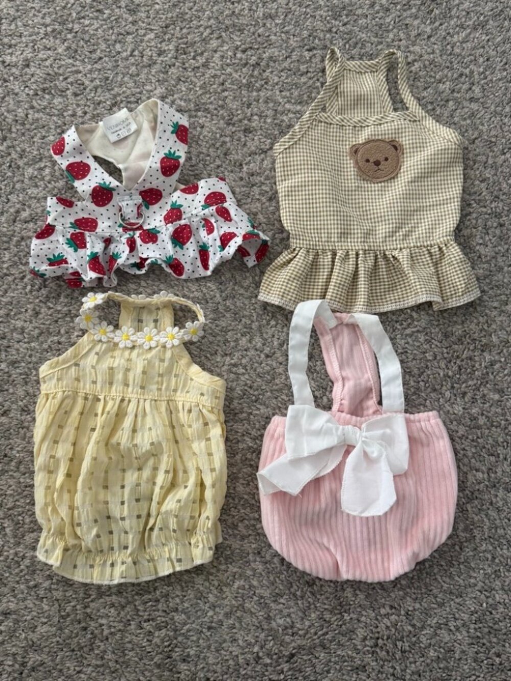 Bundle of 4 Cute Summer Dog Outfits / Dresses - Size XS